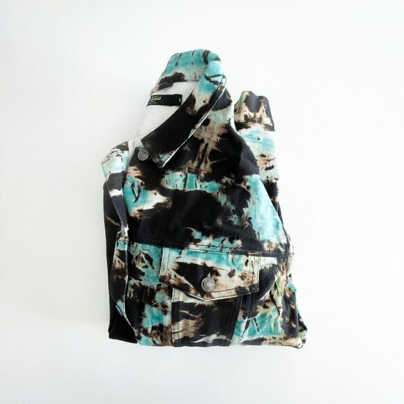 Jaded London Mens Denim Jacket Button Front Long Sleeve Colourblock Small - Picture 5 of 8